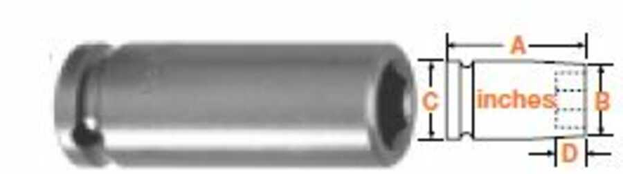 1/4" Square Drive Socket, SAE 3/8" Hex Opening