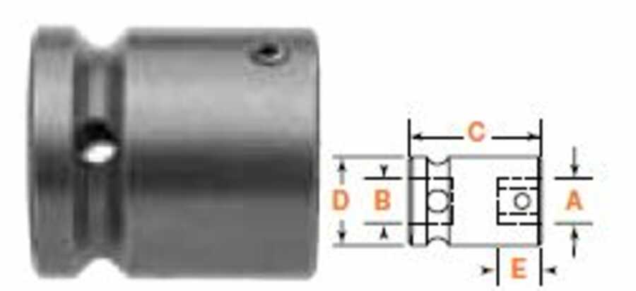 1/2" Female Square Drive Adapter 5/8" Hex Opening Bit Holder