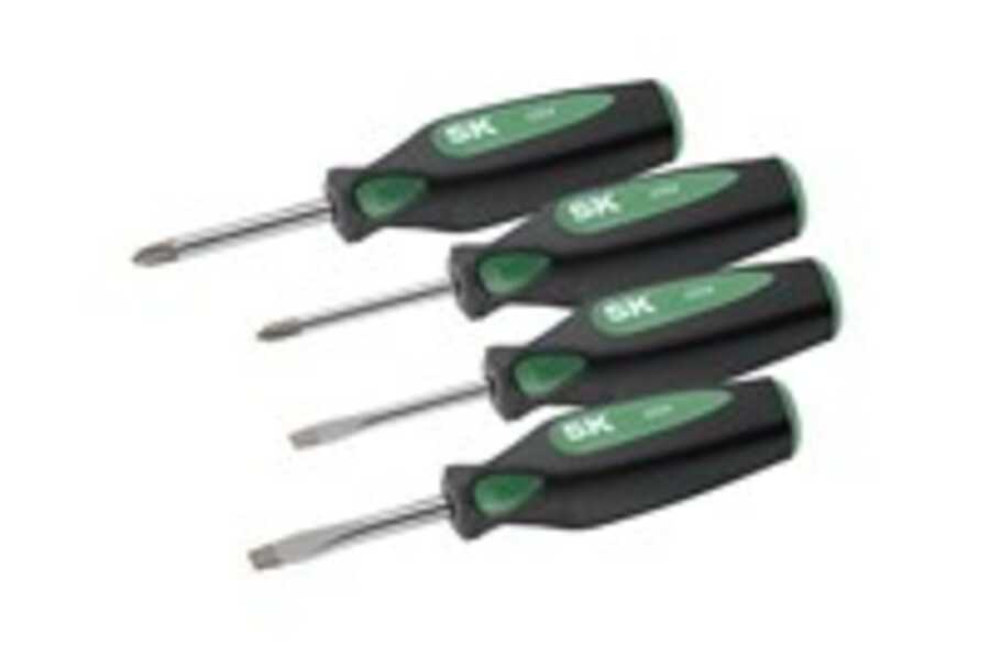 4-Pc CushionGrip Stubby Screwdriver Set