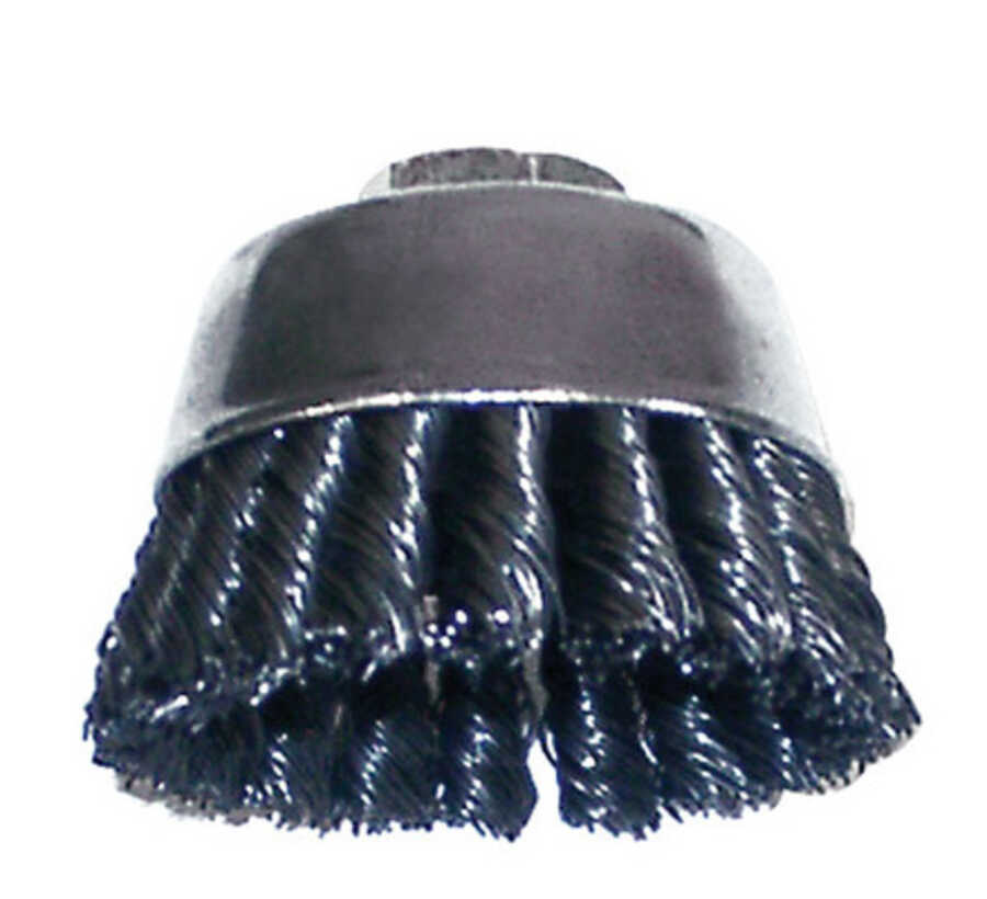 Knotted Wire Cup Brush - 3" x M10-1.25 .020 Wire