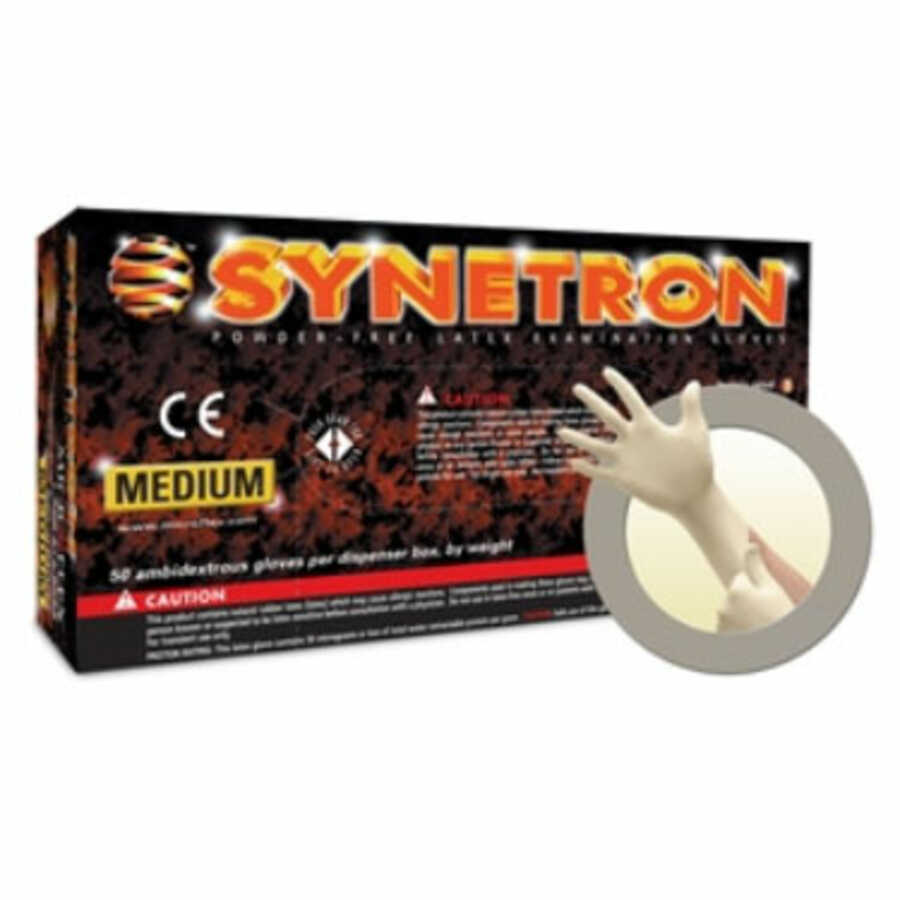 Synetron Powder Free Latex Gloves w Extended Cuff Size Large