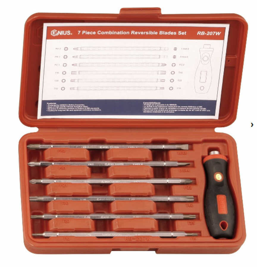 Combination Reversible Blades Screwdriver Set 7 Pc