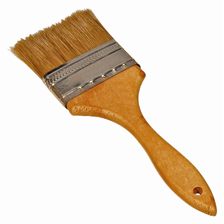 BRUSH UTILITY 3IN. NATURAL BRISTLES WOOD HANDLE