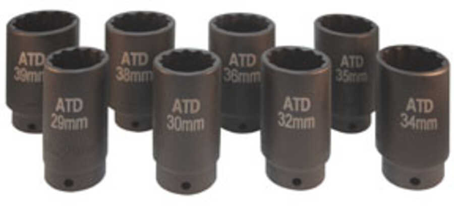 8PC 12PT FWD AXLE NUT SKT SET