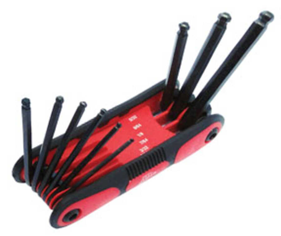 9PC FOLDING SAE HEX KEY SET