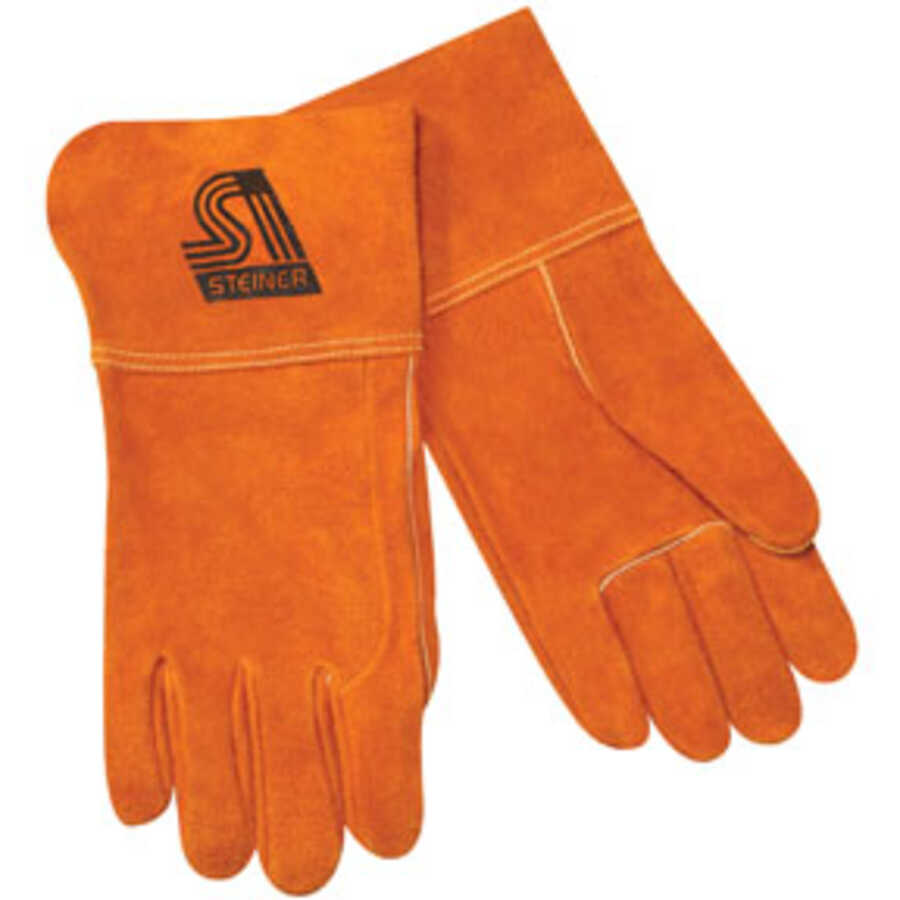 LG MIG GLOVE BROWN 4" CUFF