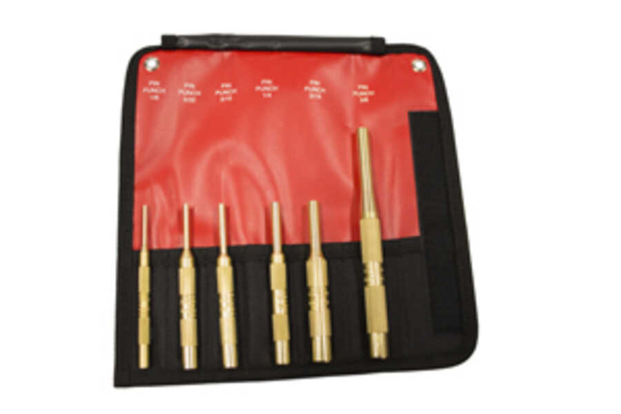 6 Piece Brass Pin Punch SAE