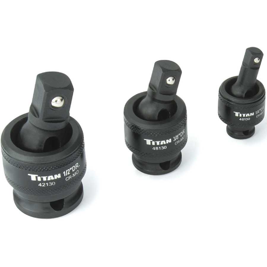 3 Pc Impact Socket Universal Joint Set