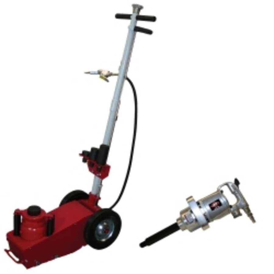 35 Ton HD axle jack with FREE HD 1" Impact gun