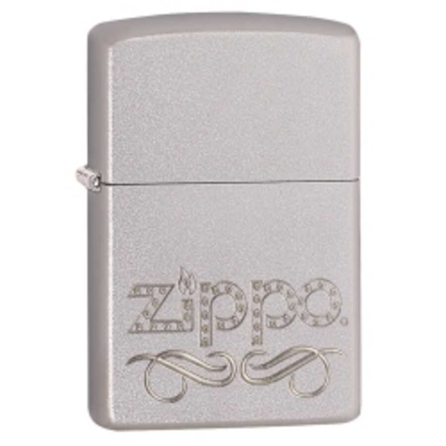 ZIPPO SCROLL, SATIN CHROME