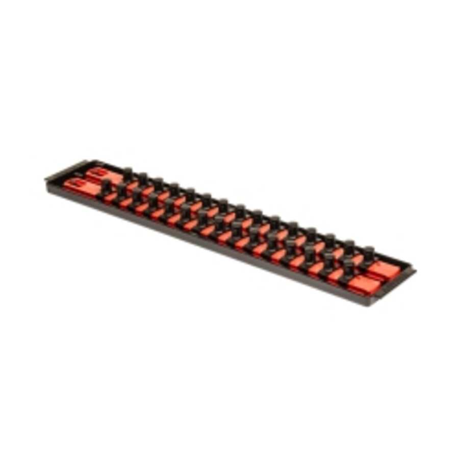 Socket Boss, 2 Rail Socket Tray, Red - 1/2" Drive