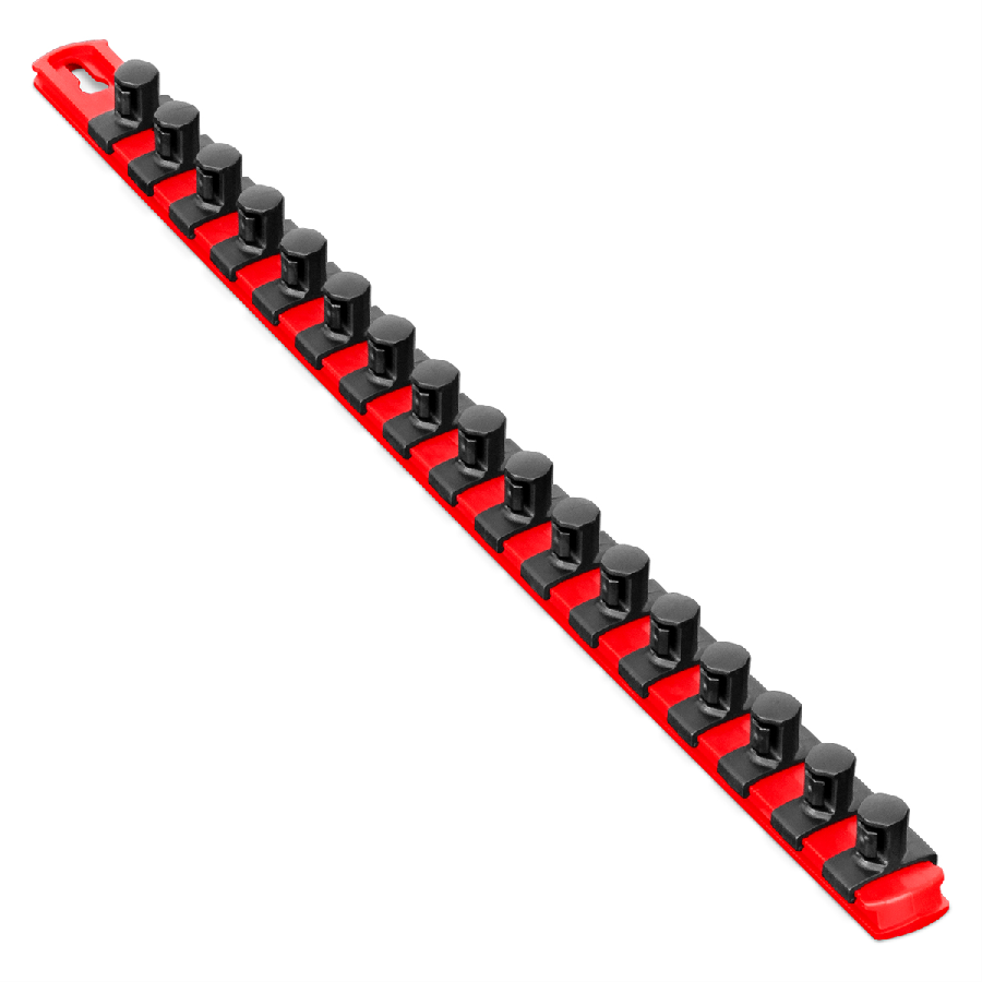 18" Socket Organizer, Red w/ 1/2" TwistLock Clips