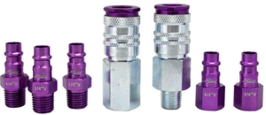 7 Piece Hi-Flo V-Style 1/4"