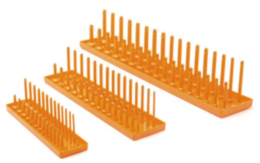 3 Piece Orange SAE Socket Tray