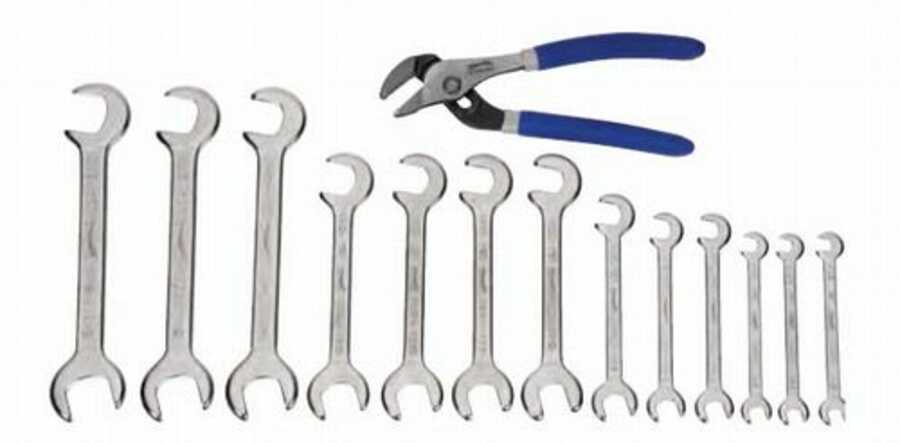 Open end Wrench & Plier Set, 14 Piece Sae