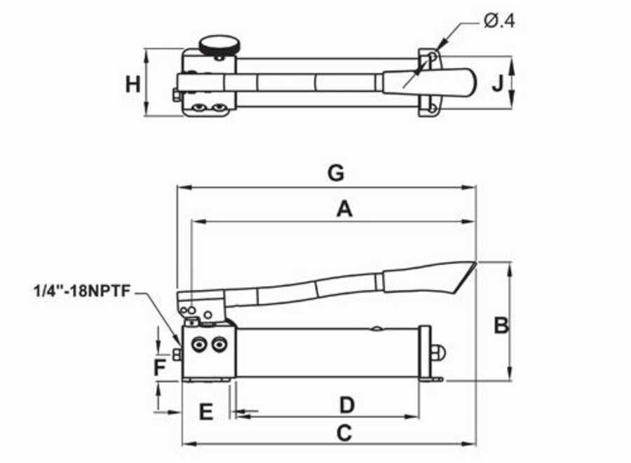 Two Speed Hand Pump 61.0 in Usable Oil Capacity