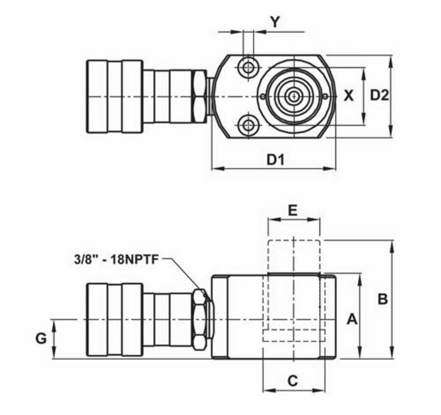 5 Ton Single Acting Cylinders 0.25'' Stroke