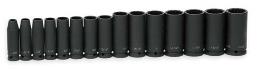 Impact Socket Set 1/2 Drive 11 Piece Deep 12 Point