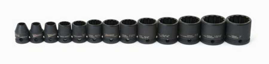 Impact Socket Set 3/8 Drive 12 Pc Std 12 Point