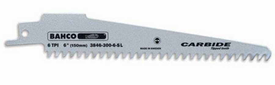 Carb.Tip Recip Blade, Str, 6", 6 TPI - 1/Pk