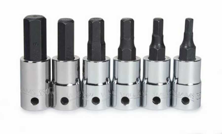 6 pc Tools@Height 1/4" Drive Hex Bit Socket Set