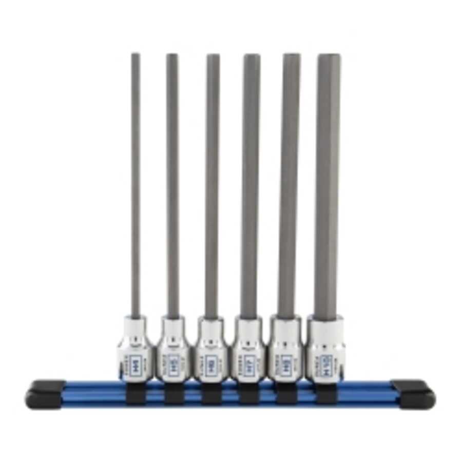 6PC 3/8\" Long Metric Hex Bit Socket Set