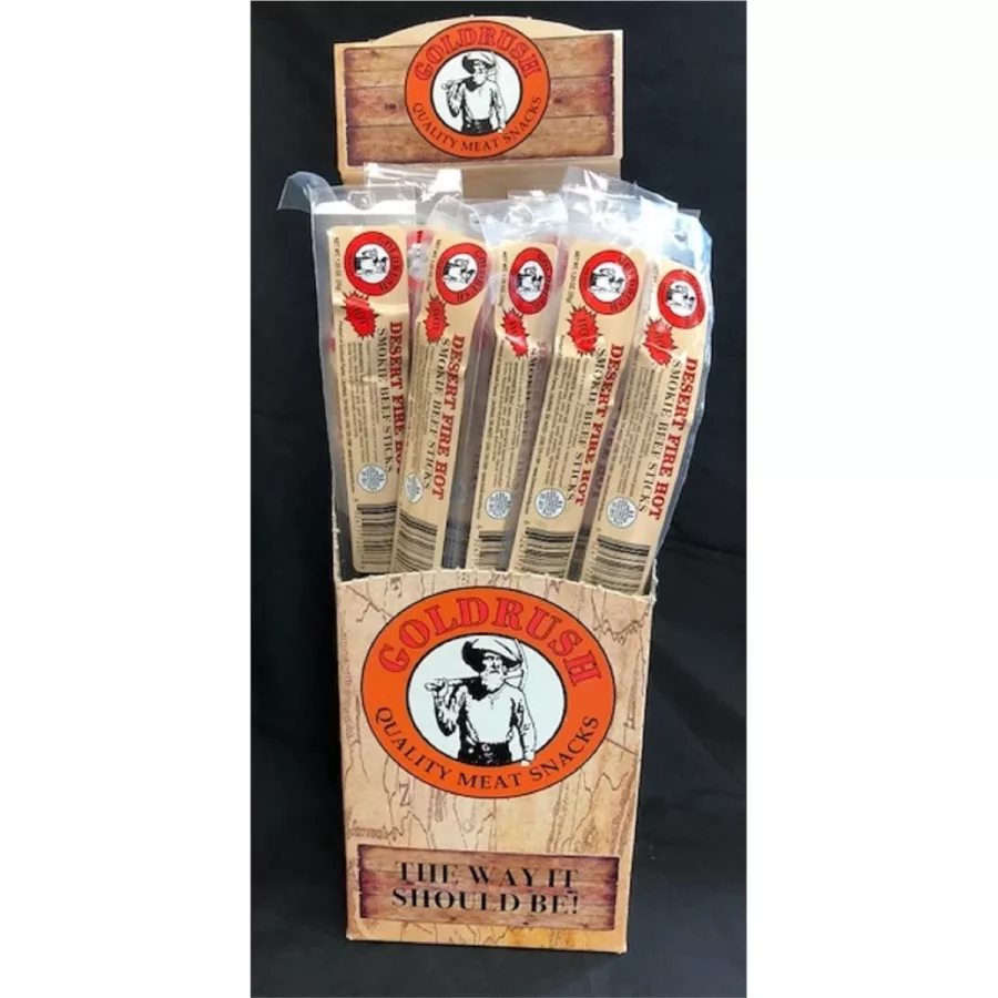 2/24CT DESERT FIRE HOT IND WRAPPED BEEF STICKS (image for) 2/24CT DESERT FIRE HOT IND WRAPPED BEEF STICKS