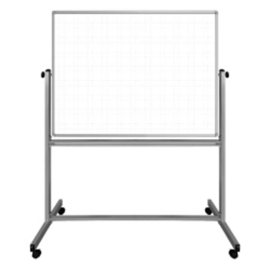 Luxor 48" x 36" Mobile Ghost Grid Whiteboard