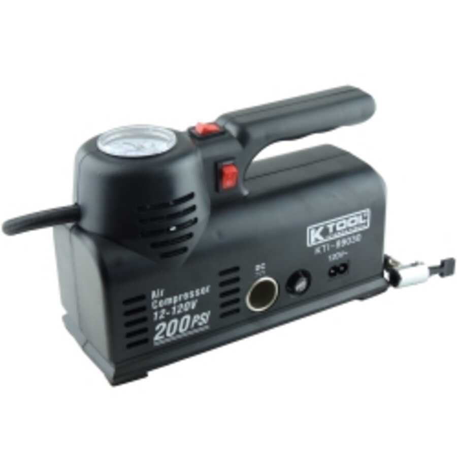 Inflator 120V AC/12V DC, 200 PSI