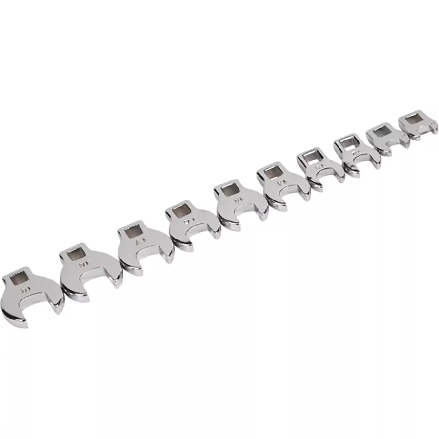 10 Pc 3/8" Drive MM Flare Nut Crowsfoot Wrench Set (image for) 10 Pc 3/8" Drive MM Flare Nut Crowsfoot Wrench Set