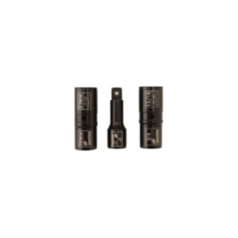 1/2" Lugnut Serv Flip Socket Set, 3 Piece, Carded