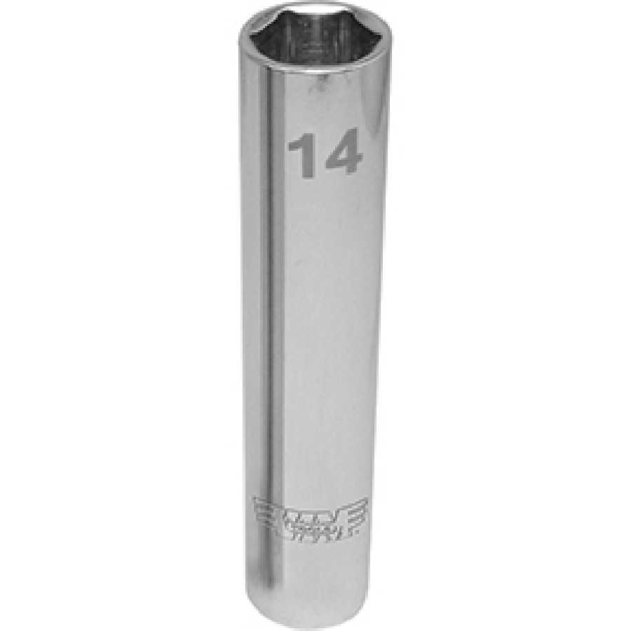 14MM EXTRA DEEP METRIC SOCKET, 1/4" SQ DR