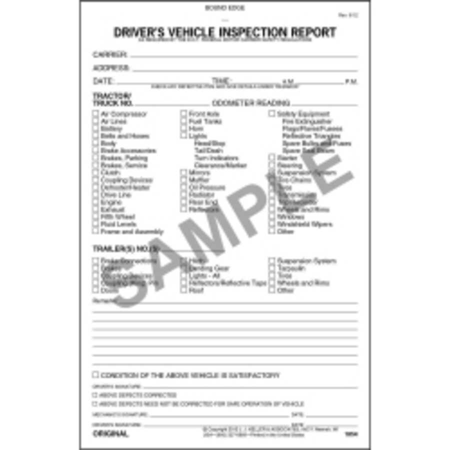 Detailed Driver Vehicle Inspection Report