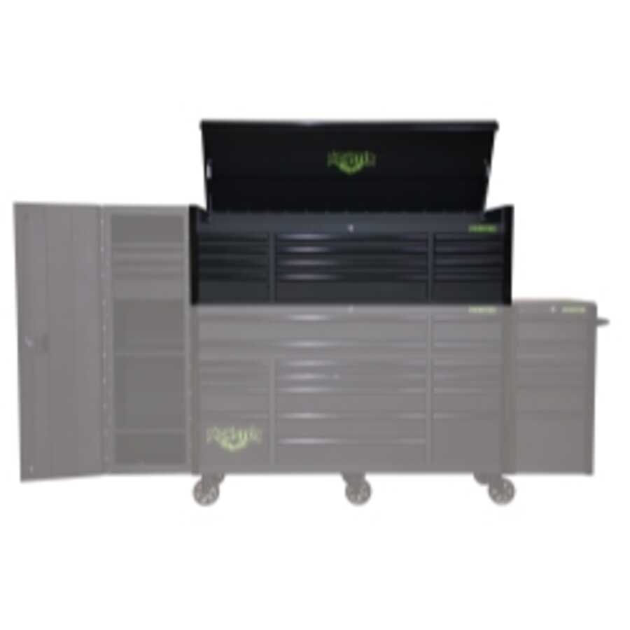 72" 12-DRAWER TRIPLE BANK TOP CHEST, MATTE BLACK-BLACK