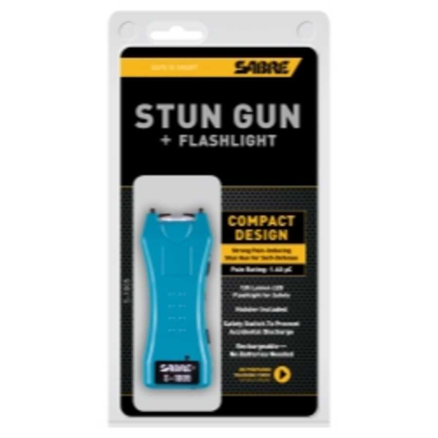 SABRE Teal Dual Capacitor Stun Gun with Flashlight