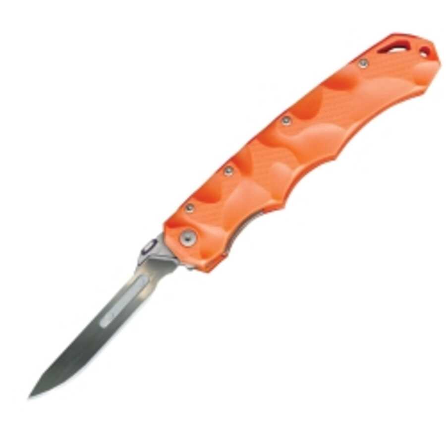 KNIFE, PIRANTA-ORANGE STAG