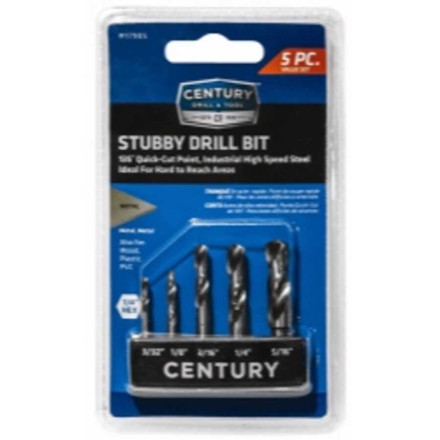 STUBBY DRILL BIT SET 5PC