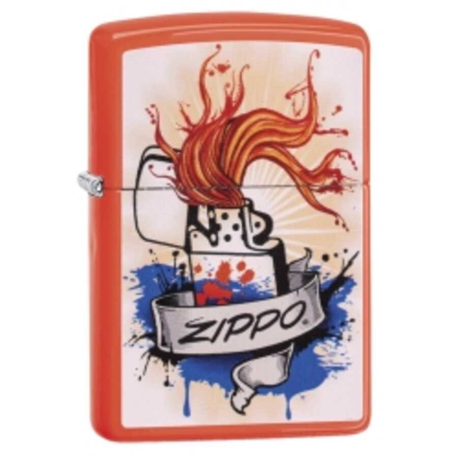 Zippo Neon Orange Windproof Image Lighter