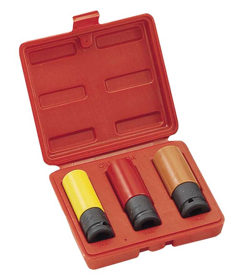 3PC Metric Wheel Thin Wall Deep Impact Socket Set