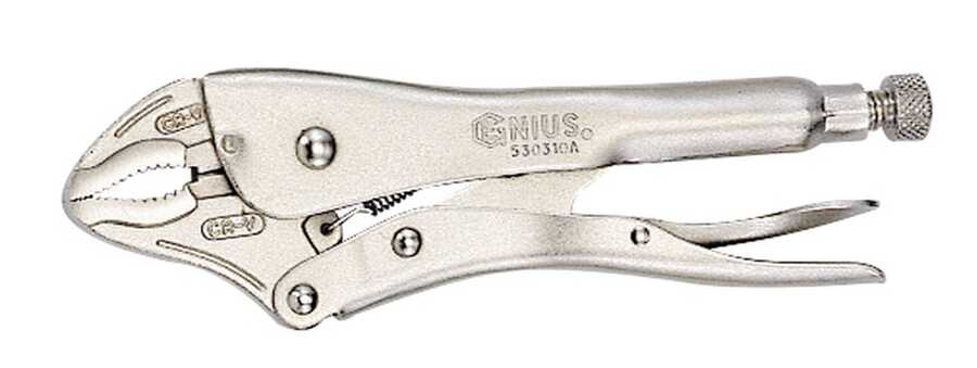 Curved Jaw Locking Pliers with Cutter, 10"L