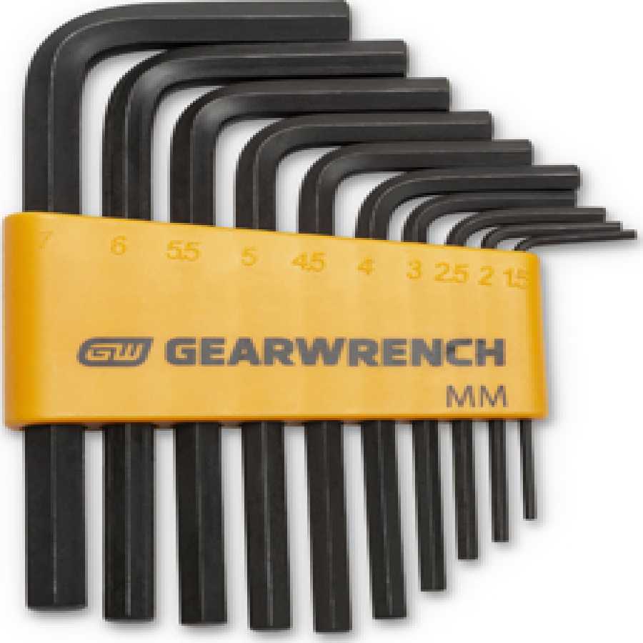 10PC MET SHORT ARM HEX KEY