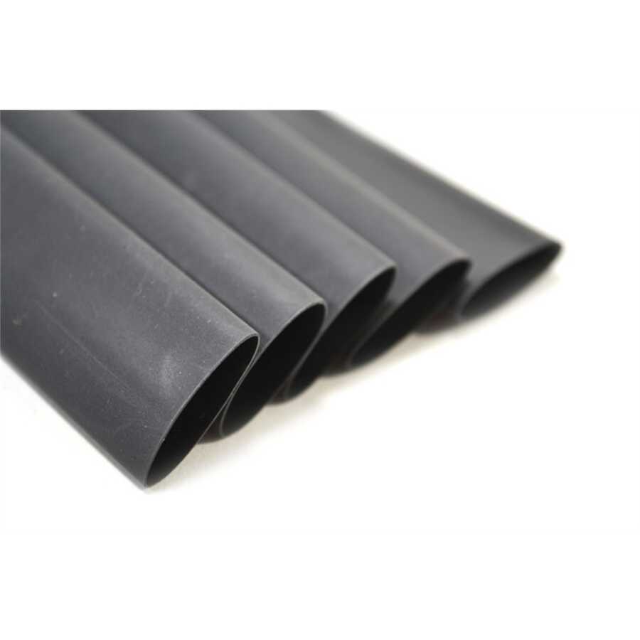 3" Black Heat Shrink Tubing Thin Wall - 1/2" 50-pk