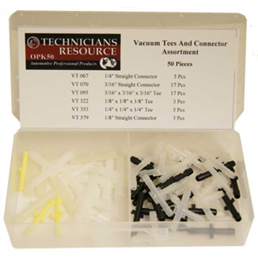 Vacuum Tee And Connector Assortment (50-pc)