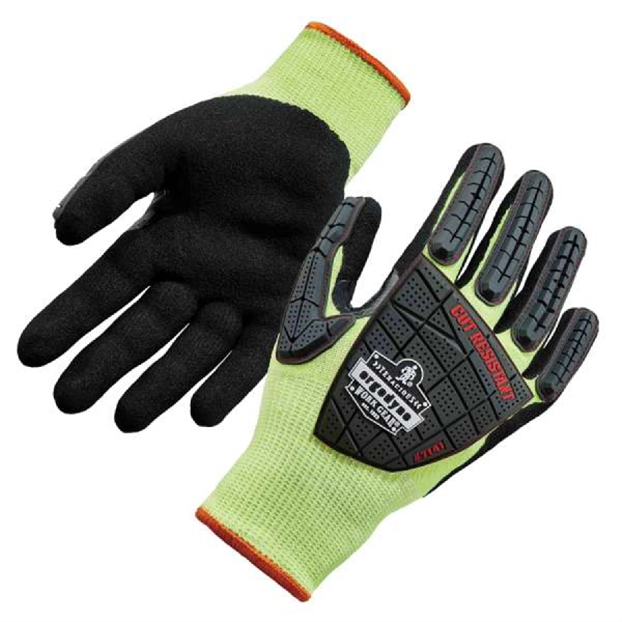 7141 2XL Lime Nitrile-Coated DIR Level 4 Cut-Resis Gloves