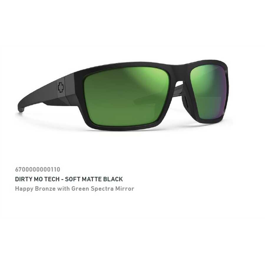 Spy Optics Inc | 6700000000110 | SPY Dirty Mo Sunglasses Matte Black - HD+ Happy Lens