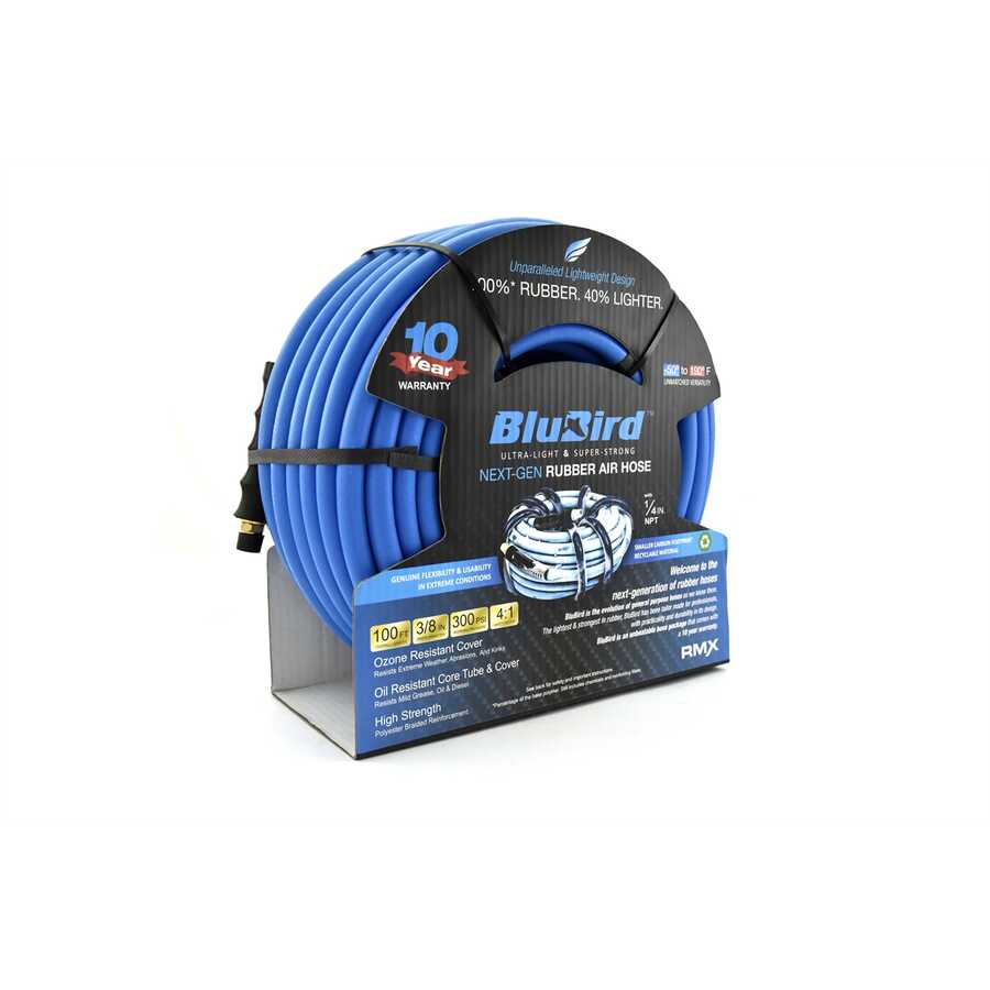 BLUBIRD AIR HOSE 3/8 IN. X 100 FT. 1/4 IN. MNPT