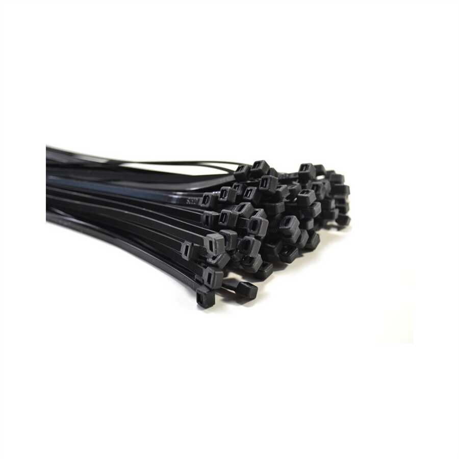 Black Cable Ties, 14", 50 lb. Test (Pack of 100)