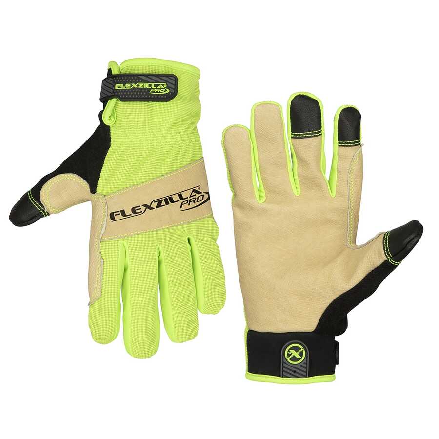 Water-Res Gra Leather Gloves Nat/Blk/ZillaGreen XL