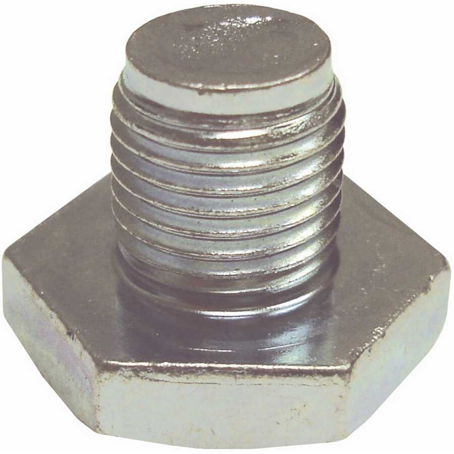 Drain Plug 1/2" - 20 Regular Point Zinc Plate 7/8" Hex Head