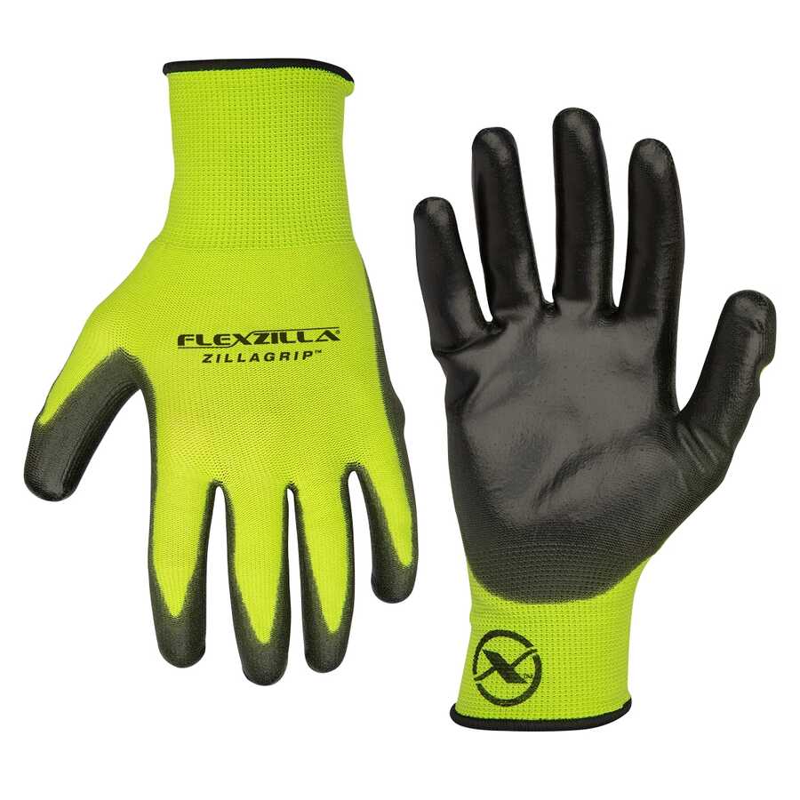 ZillaGrip Poly Dip Gloves Black/ZillaGreen L